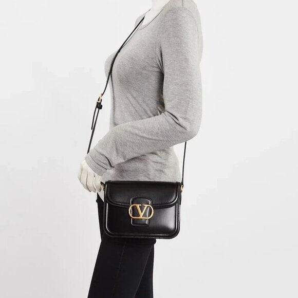 Valentino Black Leather 9 to 5 Small Shoulder Bag - Picture 2 of 12